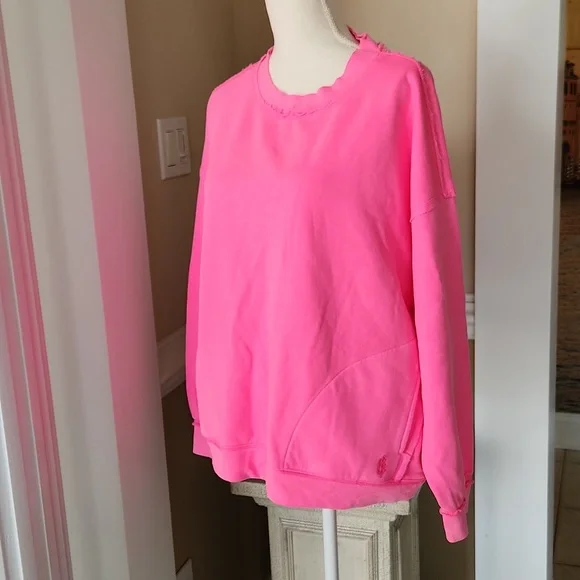 NWT ❗️ Free people houte pink oversize small S with pockets sweater - Picture 4 of 16